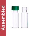 Cp Lab Safety. Wheaton® MicroLiter Clear Screw Thread Vial Kit, Green 9mm Cap, PTFE/Silicone/PTFE, 100pk 09-1040G-A